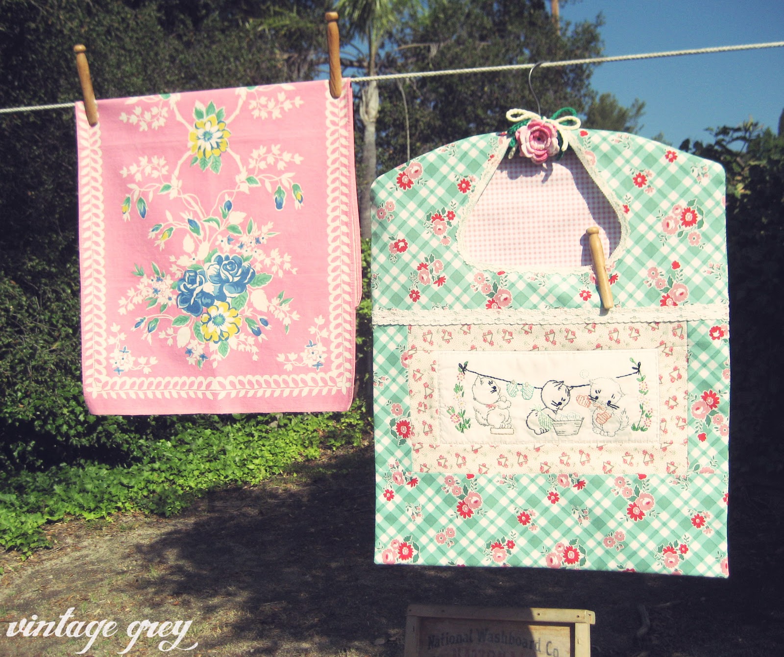 vintage grey a vintage inspired clothespin bag