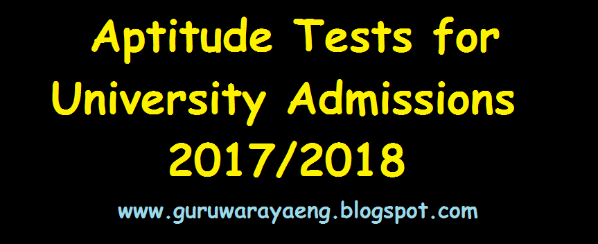 Aptitude Test for University Admissions - 2017/2018