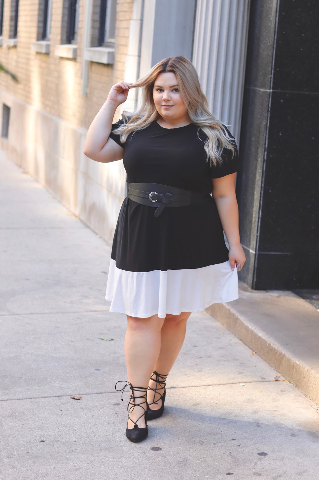 natalie in the city, dream big curvy girl fashion & beauty conference, the curvy con, full figured fashion week, the curvy fashionista, plus model magazine, fabulous, skorch magazine, plus size fashion, affordable plus size clothing, natalie craig, Chicago fashion blogger, plus size fashion blogger, color block dress, office attire, business casual plus size
