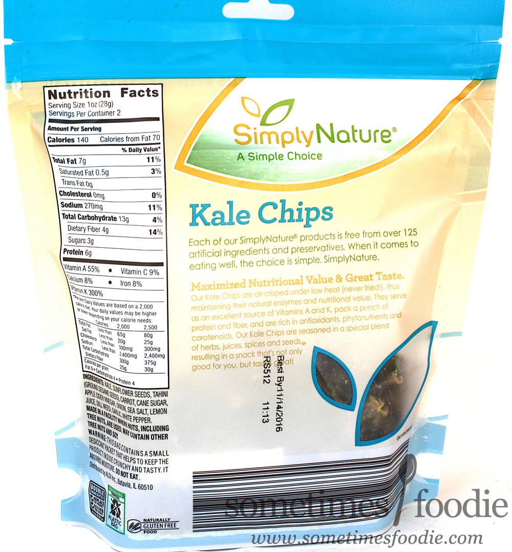 Sometimes Foodie SimplyNature Ranch Kale Chips Aldi