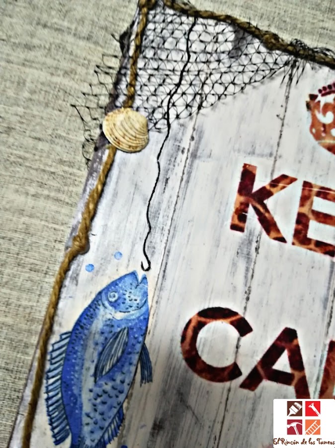 diy cartel con decoupage