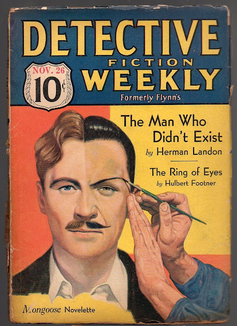 Inspiration for the Batman villain, Two-Face, perhaps Detective Fiction Weekly, November 26, 1932, Cover artist not known