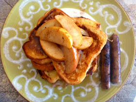 Apple Cinnamon French Toast:  Basic French toast is elevated a notch or two when topped with tender juicy apples and drizzled with a cinnamon syrup! - Slice of Southern