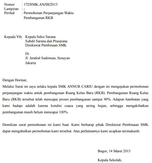 Contoh Surat Permohonan Addendum Perpanjangan Waktu Pekerjaan