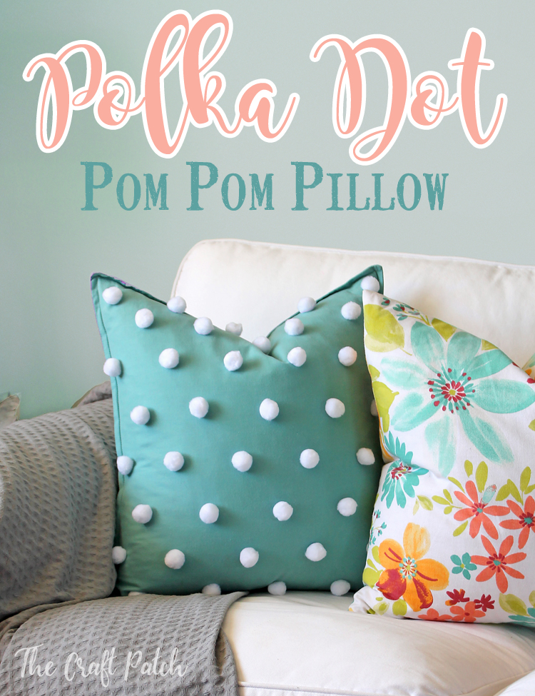 The Craft Patch Easy Polka Dot Pom Pom Throw Pillow