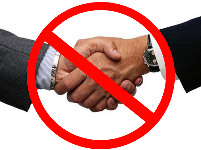 no hand shakes for job interviews