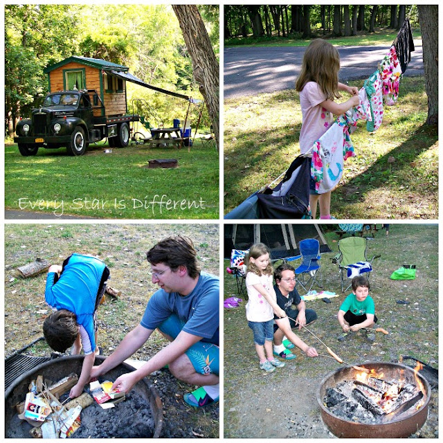 Building a Fire to Cook Dinner at Camp