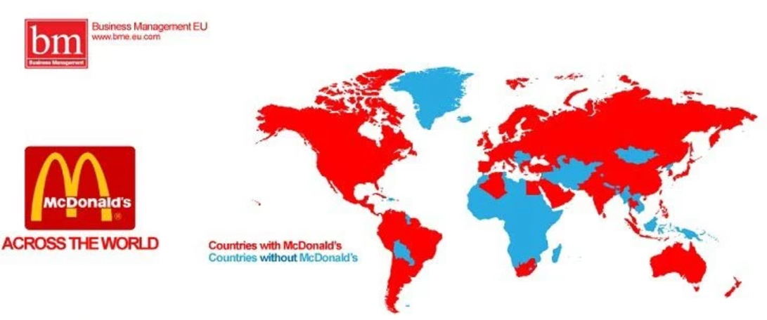 Сколько ресторанов в мире. Карта распространения макдональдс в мире. Карта стран где есть макдональдс. Карта ресторанов макдональдс в мире.