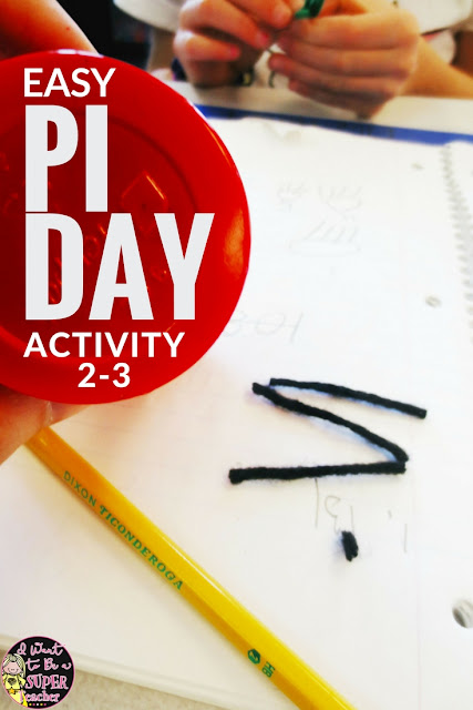 A quick and easy Pi Day activity for elementary students! All you need is yarn. Teachers can use this simple hands-on classroom activity during math, science, or just as a fun quick project to celebrate 3.14 (Pi Day!). A perfect {LOW PREP} activity for learning about how Pi relates to circumference & diameter. This activity will work well in any 2nd, 3rd, 4th, or 5th grade classroom. #education #pi #piday #math