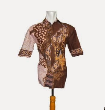 Hem Batik Pola Frozen Coklat grosir batik pria modern
