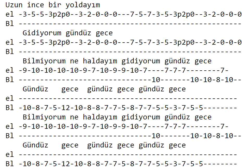 Leylek Lobisi: Kolay Gitar Tabları