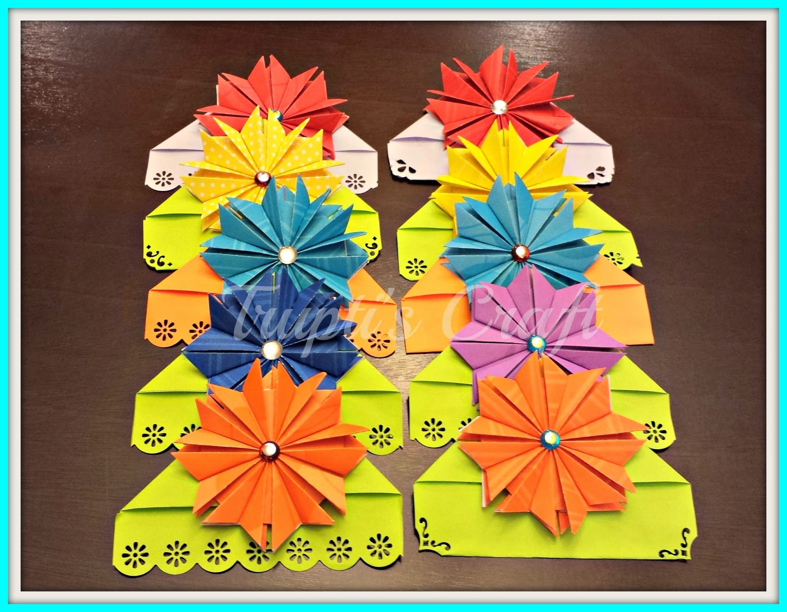 Trupti's Craft Origami Flower Corner Bookmark