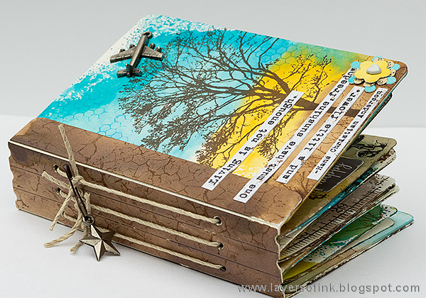 Layers of ink - Stamped Passport Book Tutorial by Anna-Karin with Sizzix dies by Eileen Hull and Stampotique stamps