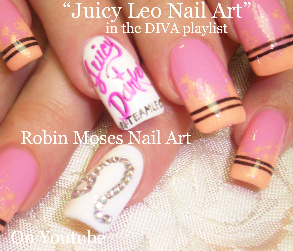 Nail Art by Robin Moses: Pink Floral Diva Nails up today! See lots of ...