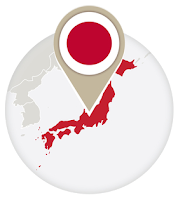 Japanese flag and map