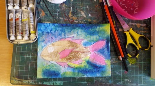 Whoopidooings: Carmen Wing - Mixed Media Fish for the 2015 #TwitterArtExhibit