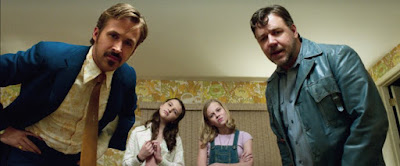 Russell Crowe, Ryan Gosling, Daisy Tahan and Angourie Rice in The Nice Guys