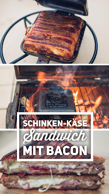 Pie-Iron  Sandwicheisen  Schinken-Käse-Sandwich mit Bacon  Sandwiches am Lagerfeuer  Outdoor-Kitchen 20