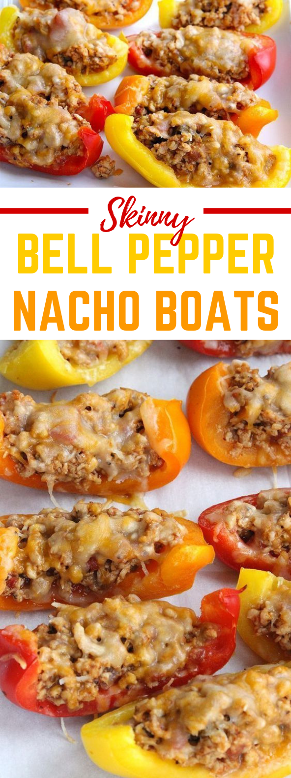 Skinny Bell Pepper Nacho Boats #lowcarb #cleaneating Skinny Bell Pepper Nacho Boats #lowcarb #cleaneating