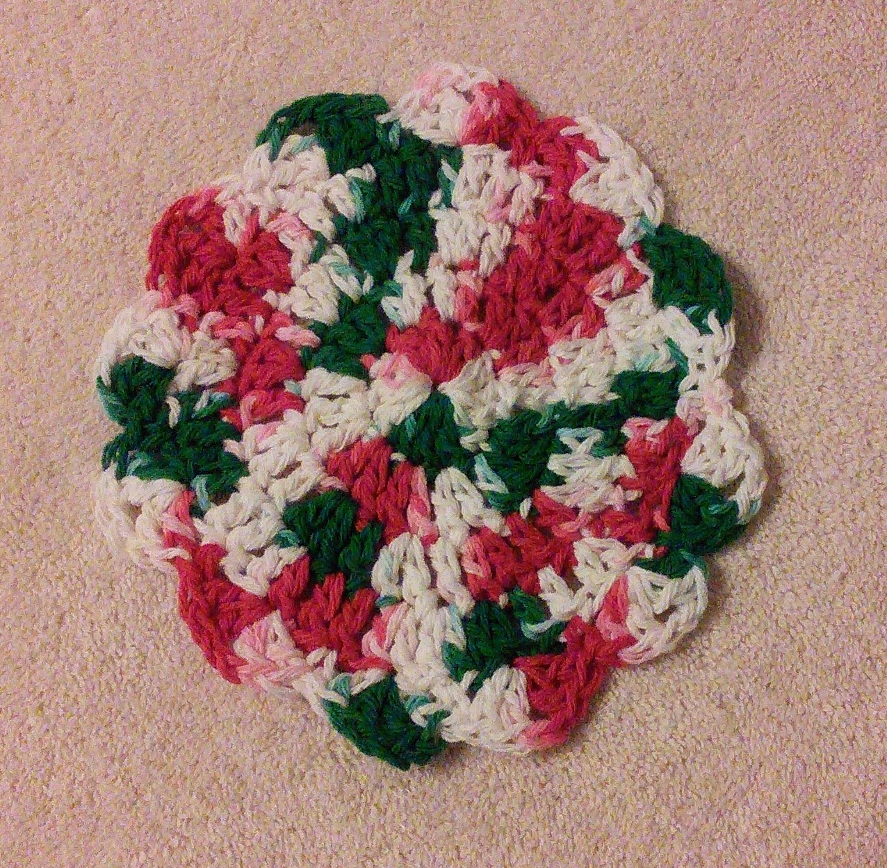 NoGrinchHere NoGrinch's Flower Dishcloth or Scrubby Round Double
