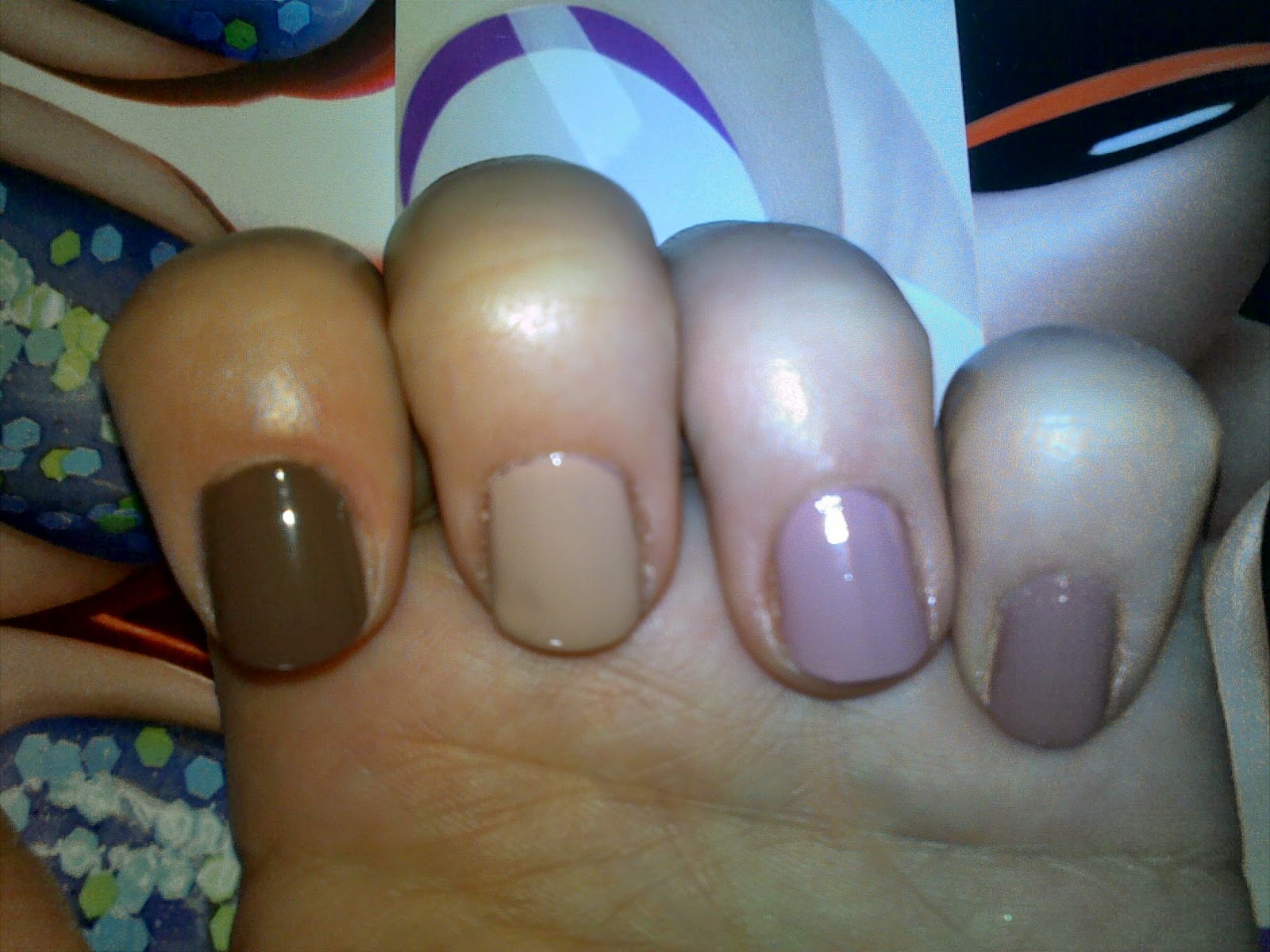 Nude nail polishes swatches from Radiant and L'oreal