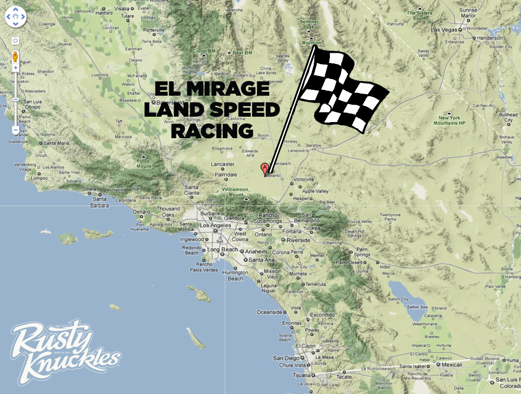 Jason From Dime City Cycles Roaring Through Dry Lake Bed Of El Mirage