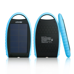 Levin™ [2015 New Version] Solar Charger Battery 7000mAh With Bluetooth Shutter Dual USB (5V 2.1A +5v1A) Solar Panel Charger Rain-resistant and Dirt/Shockproof Dual USB Port Portable Charger Backup External Battery Power Pack for iPhone iPad Android Phone Windows Phone Google Phone and Other Electronic Devices