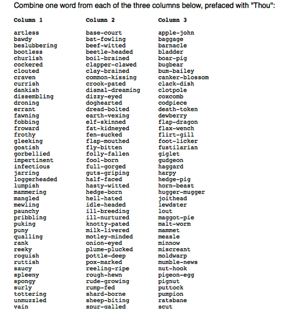 The Eco - Senior: Shakespeare Insult Generator