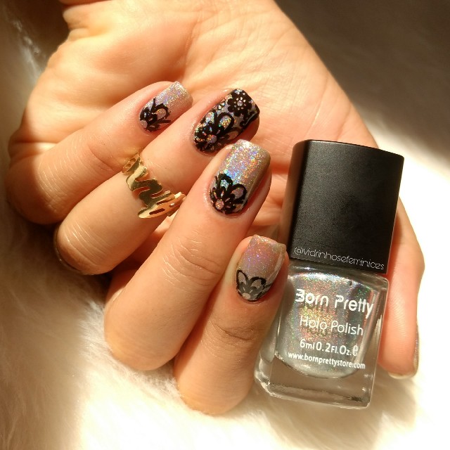 Esmalte Holográfico Born Pretty 6399 + Carimbada Born Pretty 107 Esmalte Holográfico Born Pretty 6399 + Carimbada Born Pretty 107