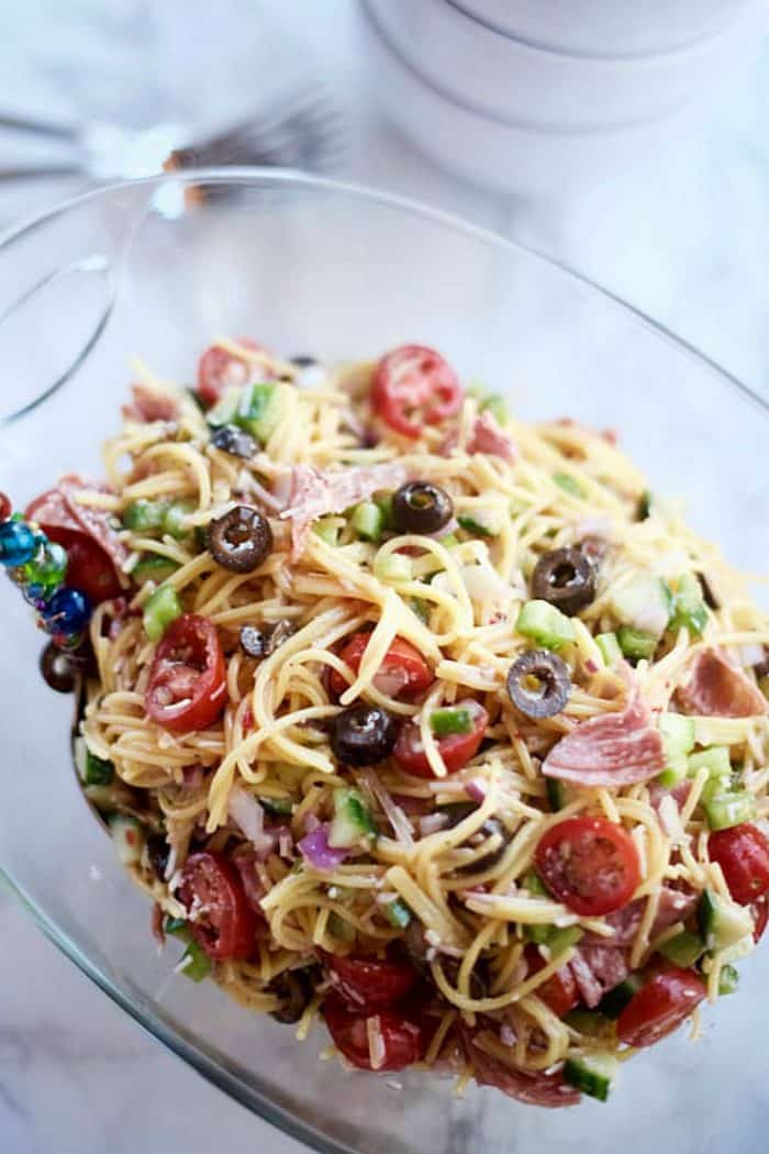Summer Italian Spaghetti Salad - RECIPE THINKERING