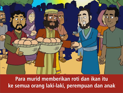 Gambar Cerita 5 Roti Dan 2 Ikan