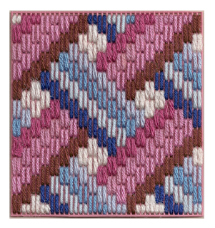 complex-looking Gobelin stitch pattern