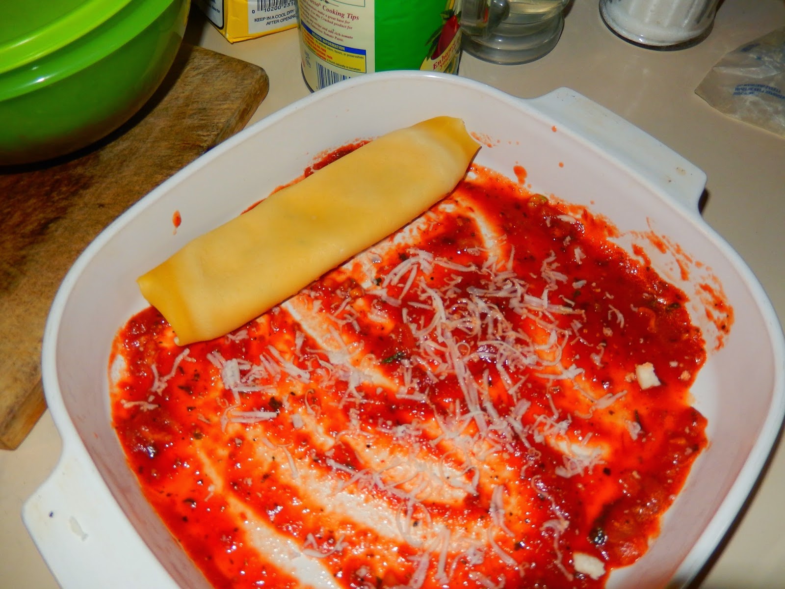 Recipes and Stuff Homemade Manicotti with Marinara Sauce
