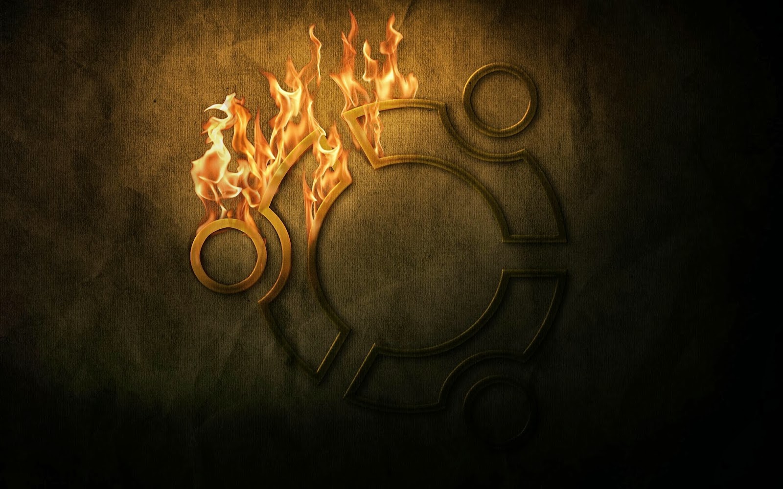 Ubuntu of Fire Logo Computer Desktop t1 HD Wallpaper