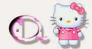 Alfabeto de Hello Kitty en diferentes posturas A. 