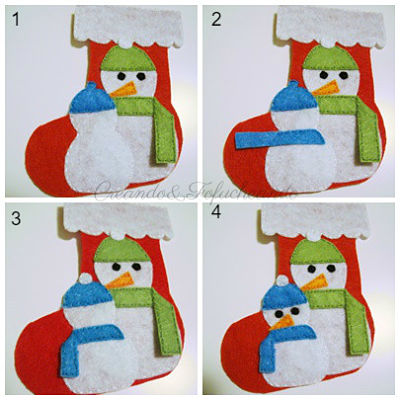 paso a paso vemos como se hace el muñeco peque de nieve