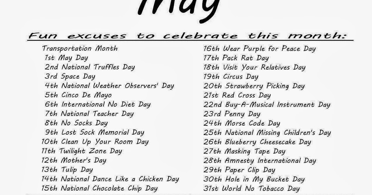 special days in may