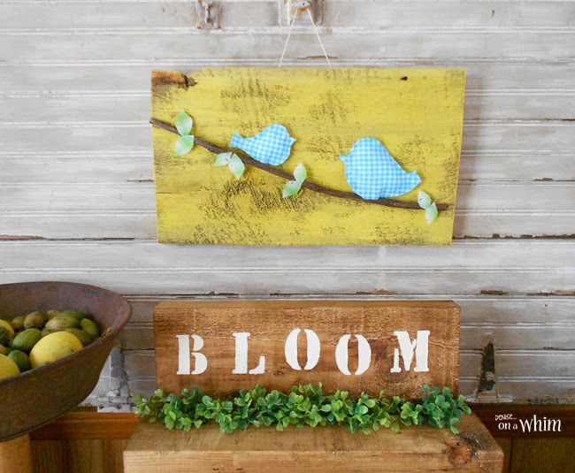 Fabric Birds on a Branch Spring Sign | Denise on a Whim