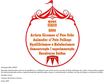 Animação Menu Circo