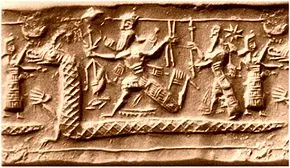 Neo-Assyrian cylinder seal impression from the eighth century BC.