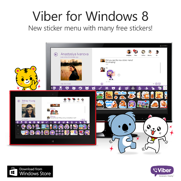 Viber 3.1 New Sticker Menu