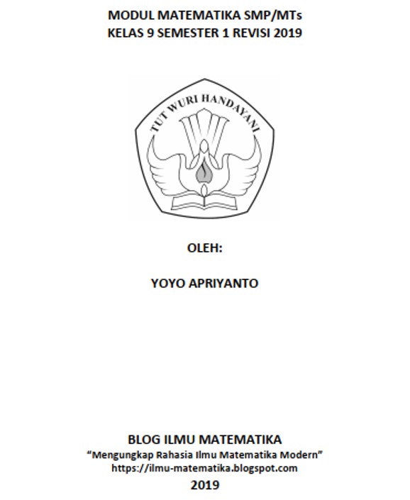 Blog Ilmu Matematika Modul Matematika Kelas 9 Revisi 2019 Oleh Yoyo Apriyanto 082117041985