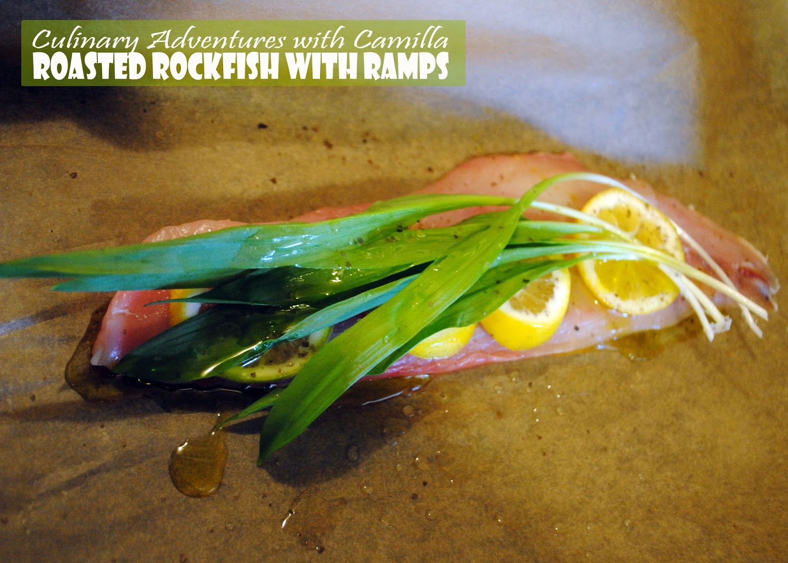 Roasted Rockfish with Caramelized Ramps