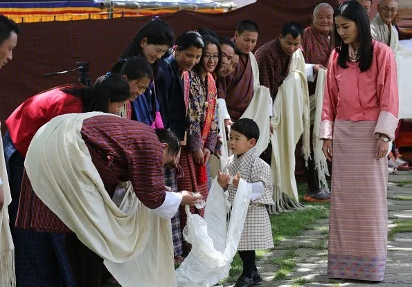 Queen Jetsun Pema of Bhutan celebrates her 28th birthday. National Veterinary Hospital presented the Tashi Khadar (traditional white silken scarf)