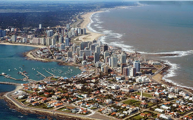 Imagem aérea de Punta del Este