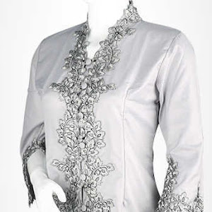 Kebaya Katun Abu Hitam tgn Lonceng