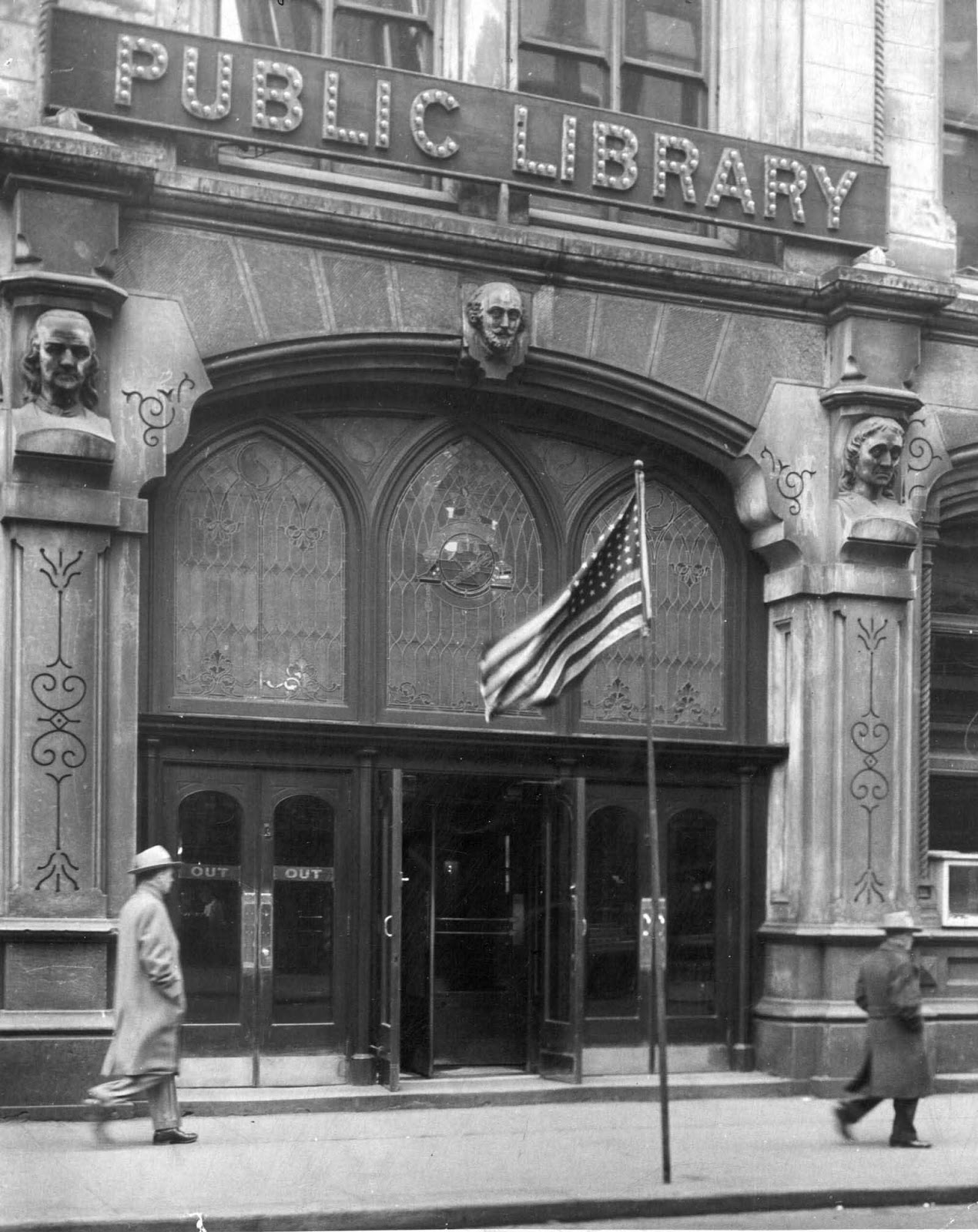 The library's main entrance.