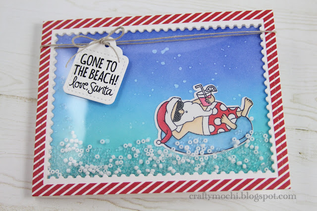 Gone to the Beach Card by November Guest Designer Gladys Marcelino | Sun Soaked Christmas Stamp set by Newton's Nook Designs #newtonsnook