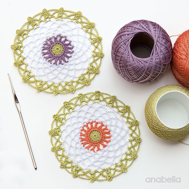 Mini crochet doilies free pattern, Anabelia Craft Design