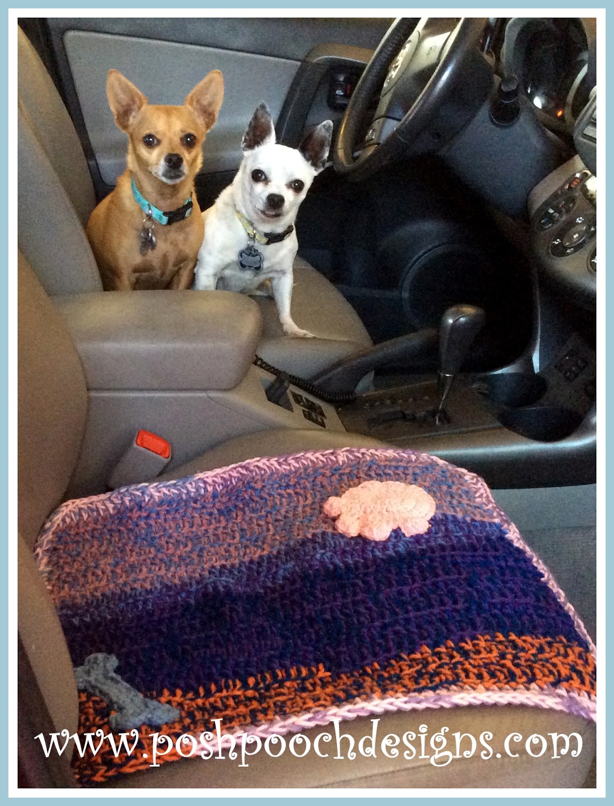 Posh Pooch Designs Dog Clothes Crochet Car Blanket for Pooches Posh